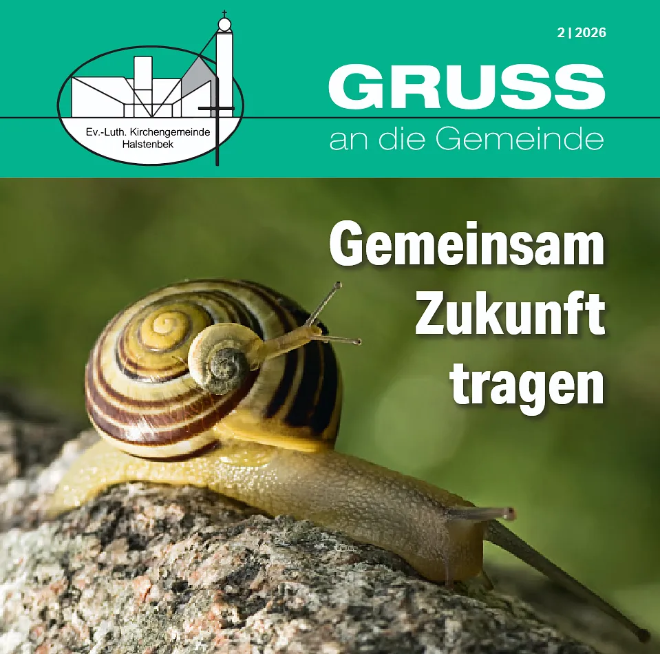 Kirchenbrief-Cover: Schnecken Titel des Gemeindebriefes Zukunft gemeinsam tragen